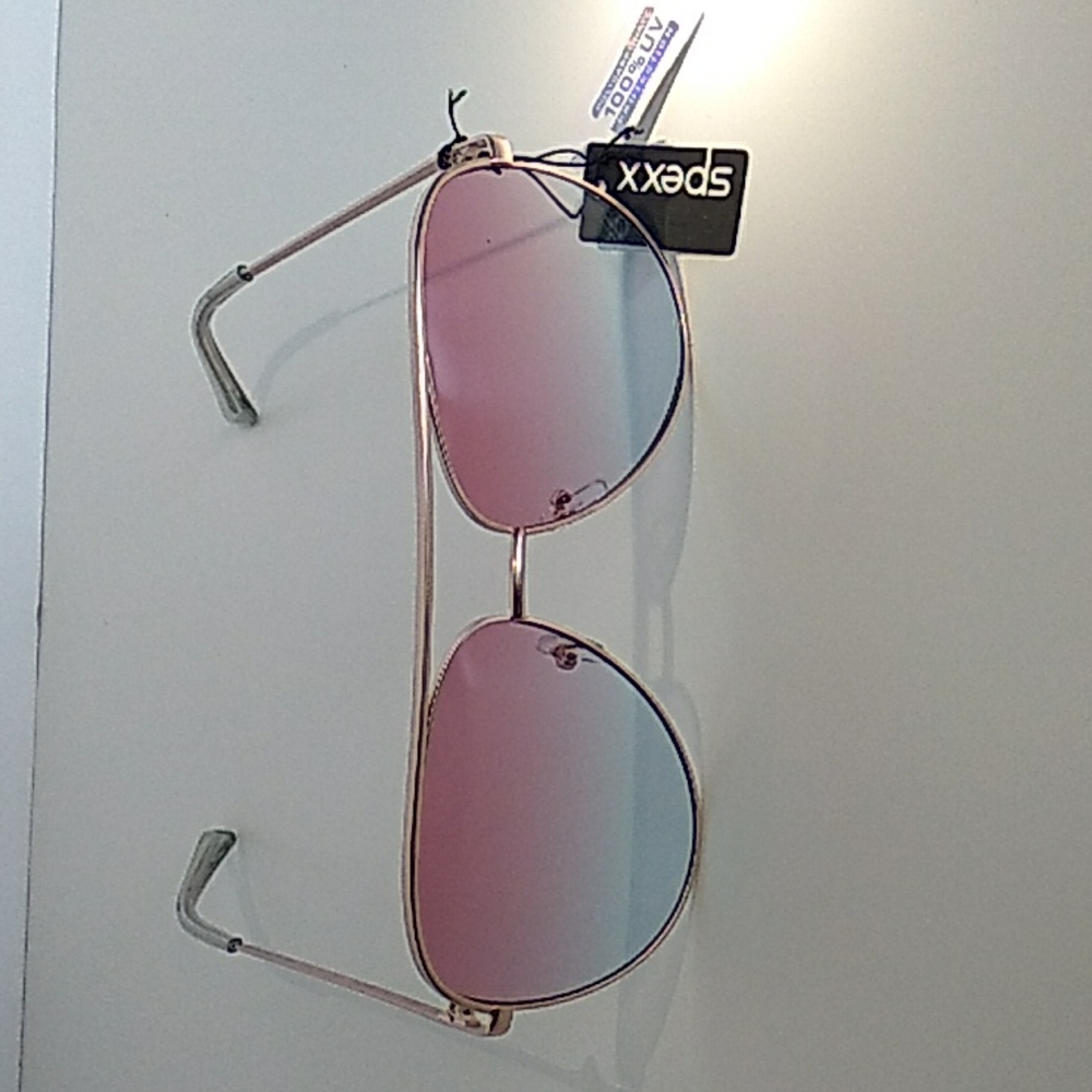 Spexx Aviator 2 toned Pink/ Blue Lens Gold Framed UV Sunglasses